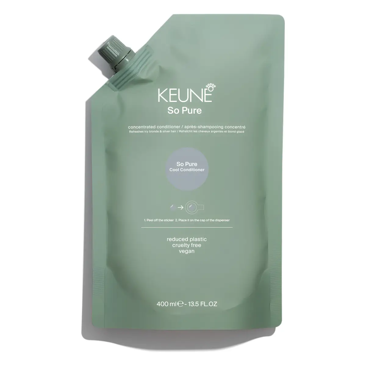 Acondicionador So Pure Cool Conditioner Refill de Keune para matizar cabellos rubios en formato recarga ecológica.