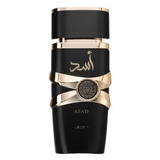 Lattafa Asad Black Eau de Parfum 100ml – Perfume ámbar especiado para hombre con notas de café, tabaco y pimienta negra.