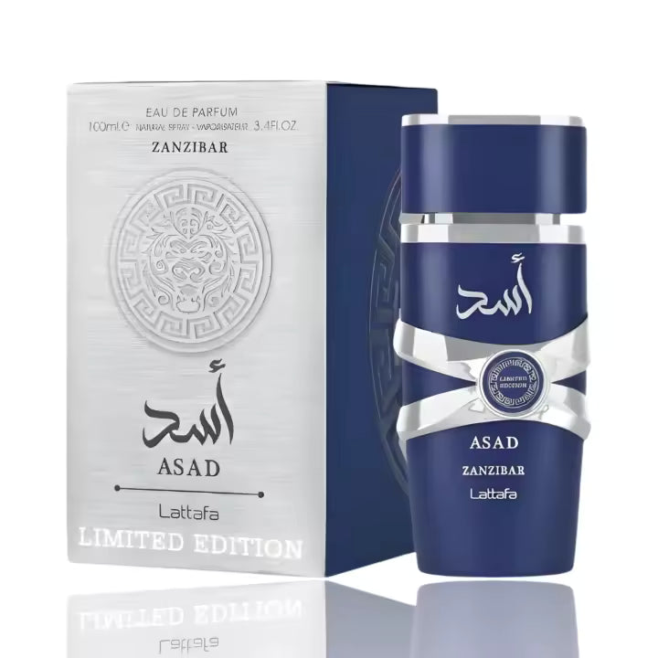 Perfume árabe Asad Zanzibar Limited Edition de Lattafa para hombre 100ml intenso y elegante