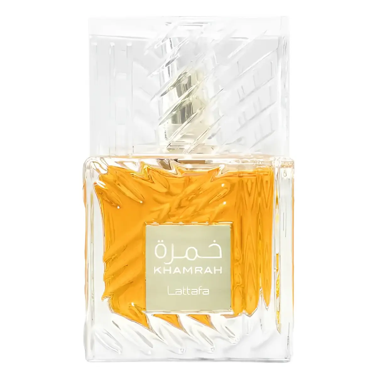 Perfume árabe Khamrah de Lattafa unisex 100ml con vainilla, dátiles y praliné gourmand